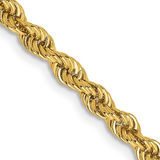 10K Yellow Gold 3mm Regular Rope Chain - 22 in.
