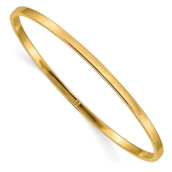 10K Yellow Gold 3mm Square Tube Slip-on Bangle - 8 in. 10K Yellow Gold 3mm Square Tube Slip-on Bangle - 8 in.