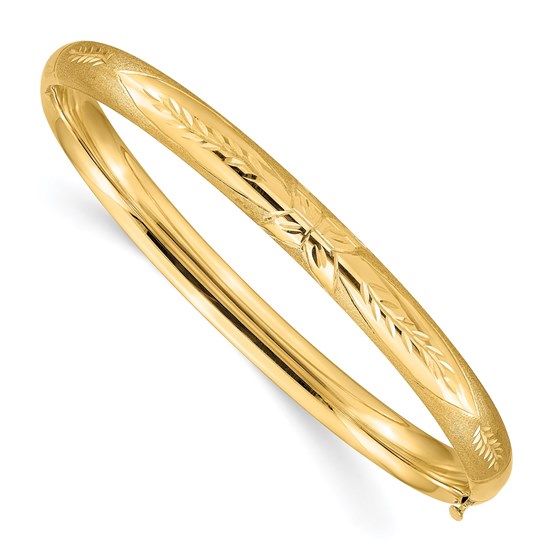 10K Yellow Gold 4/16 Florentine Bangle Bracelet - 7 in. 10K Yellow Gold 4/16 Florentine Bangle Bracelet - 7 in.