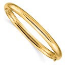 10K Yellow Gold 4/16 High Hinged Bangle Bracelet - 7 in.