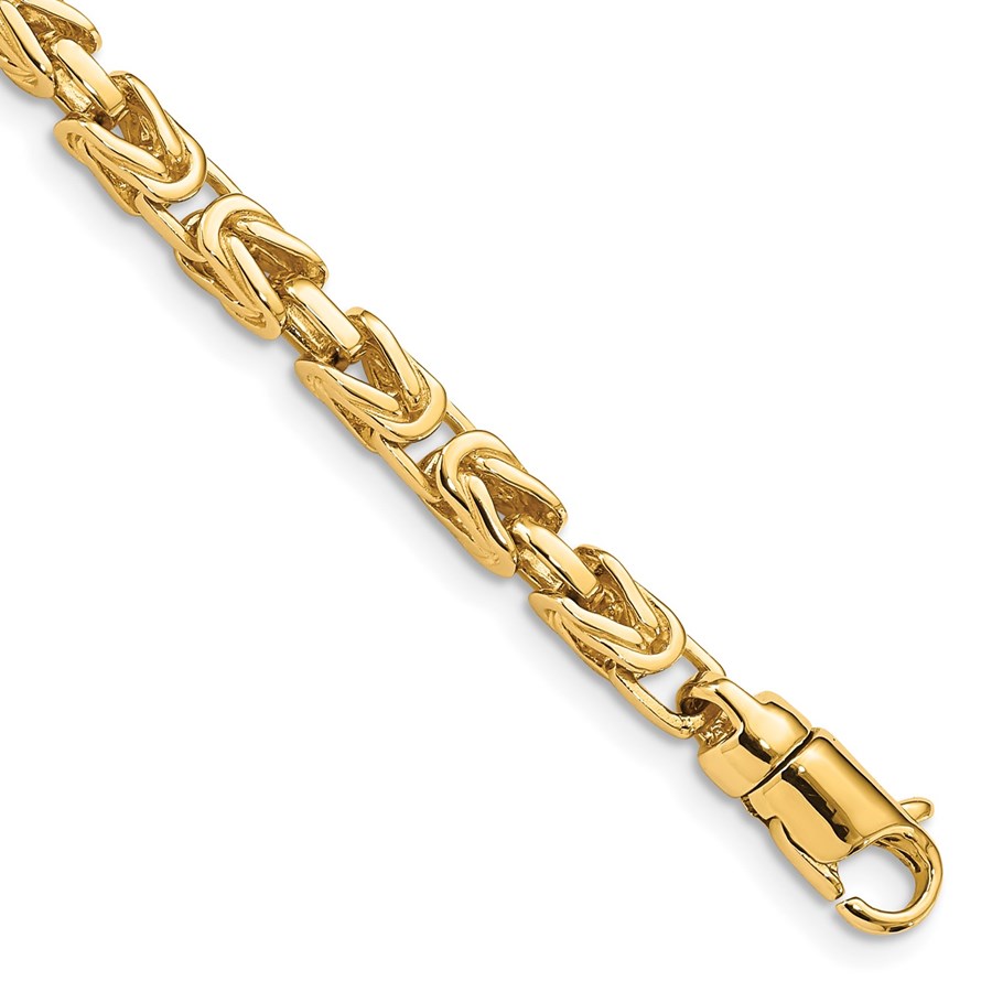 10K Yellow Gold 4.1mm Byzantine Link Bracelet - 8.5 in.