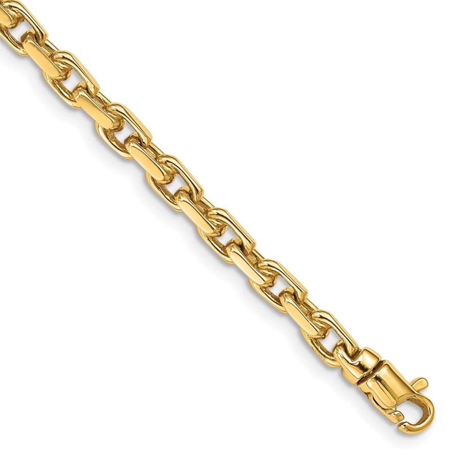 10K Yellow Gold 4.2mm Hand- Fancy Link Bracelet - 9 in.