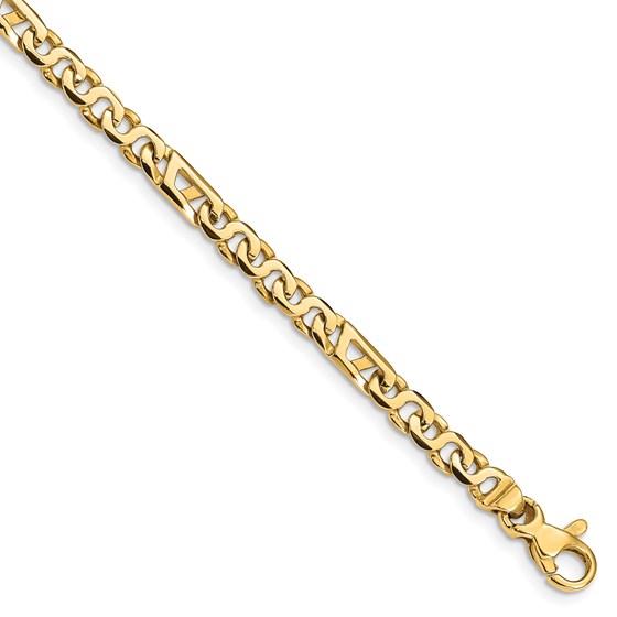 10K Yellow Gold 4.3mm Fancy Link Bracelet - 8 in.