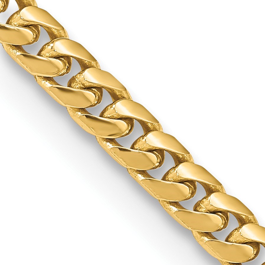 10K Yellow Gold 4.3mm Solid Miami Cuban Chain - 18 in.