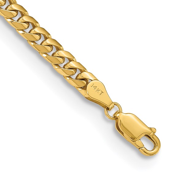 10K Yellow Gold 4.3mm Solid Miami Cuban Chain - 9 in.