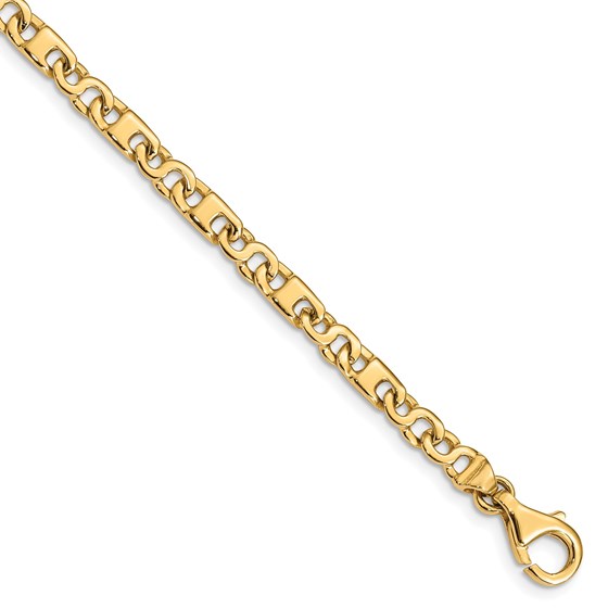 10K Yellow Gold 4.4mm Fancy Link Bracelet - 7.25 in.