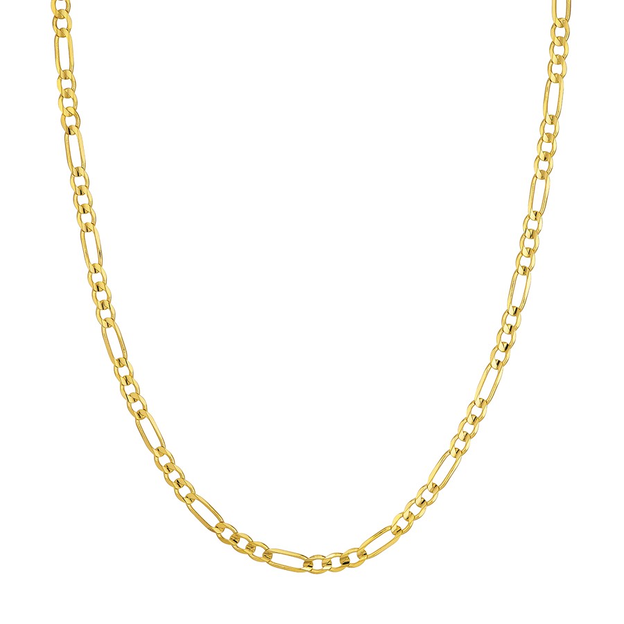 10K Yellow Gold 4.5 mm Concave Figaro Chain - 22in.
