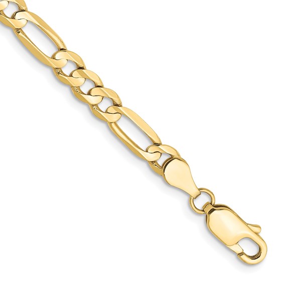 10K Yellow Gold 4.5mm Concave Open Figaro Chain - 9 in. 10K Yellow Gold 4.5mm Concave Open Figaro Chain - 9 in.
