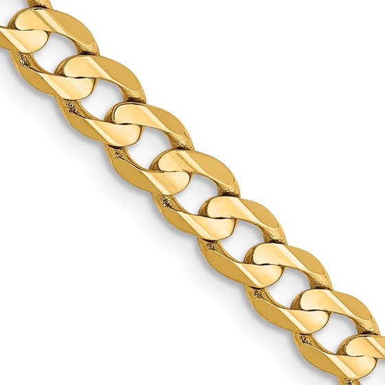 10K Yellow Gold 4.5mm Open Concave Curb Chain - 26 in.
