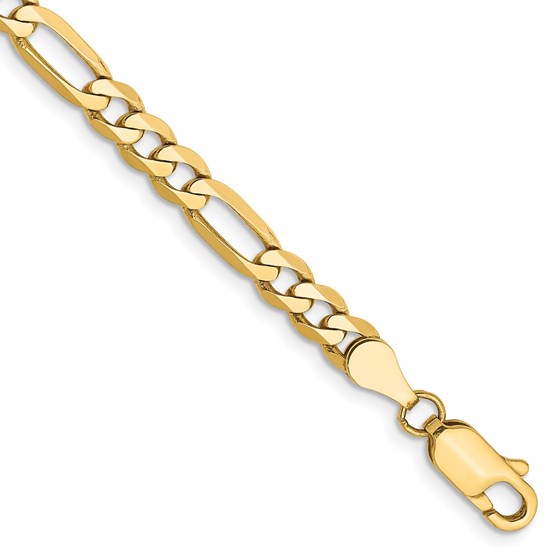 10K Yellow Gold 4.75mm Flat Figaro Chain - 9 in. 10K Yellow Gold 4.75mm Flat Figaro Chain - 9 in.