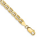 10K Yellow Gold 4.75mm Semi-Solid Anchor Chain - 9 in.