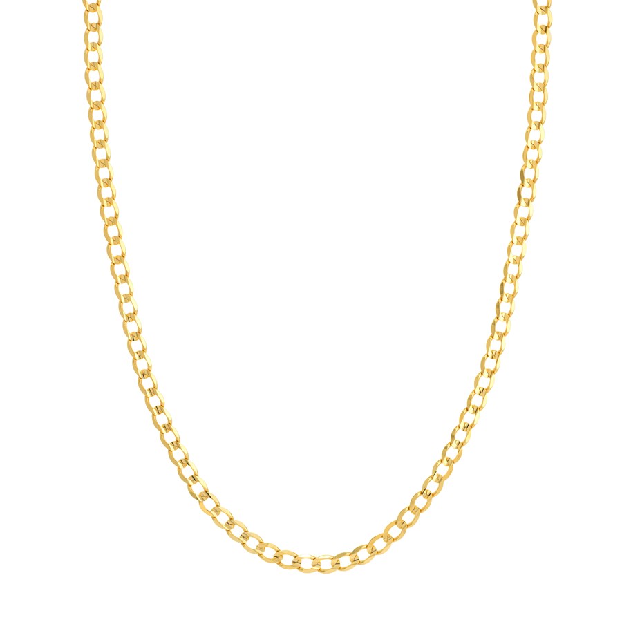 10K Yellow Gold 4.9 mm Concave Curb Chain - 20in