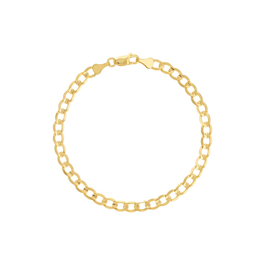 10K Yellow Gold 4.9 mm Concave Curb Chain - 8in.