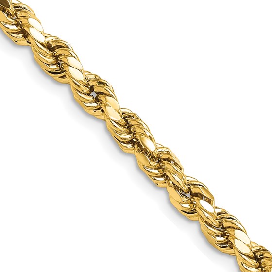 10K Yellow Gold 4.9mm Semi-solid D/C Rope Chain - 26 in. 10K Yellow Gold 4.9mm Semi-solid D/C Rope Chain - 26 in.