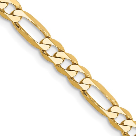 10K Yellow Gold 4mm Flat Figaro Chain - 16 in. 10K Yellow Gold 4mm Flat Figaro Chain - 16 in.