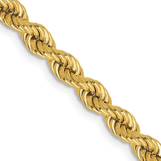10K Yellow Gold 4mm Regular Rope Chain - 24 in. 10K Yellow Gold 4mm Regular Rope Chain - 24 in.