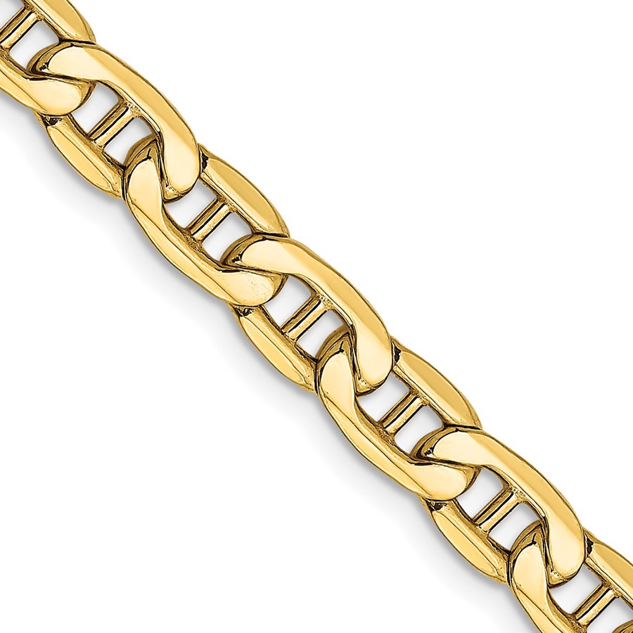 10K Yellow Gold 5.5mm Semi-Solid Anchor Chain - 20 in.
