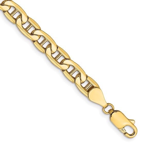 10K Yellow Gold 5.5mm Semi-Solid Anchor Chain - 7 in. 10K Yellow Gold 5.5mm Semi-Solid Anchor Chain - 7 in.