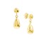10K Yellow Gold 5.6mm Half Bead Stud with 11mm Teardrop Earrings