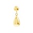 10K Yellow Gold 5.6mm Half Bead Stud with 11mm Teardrop Earrings