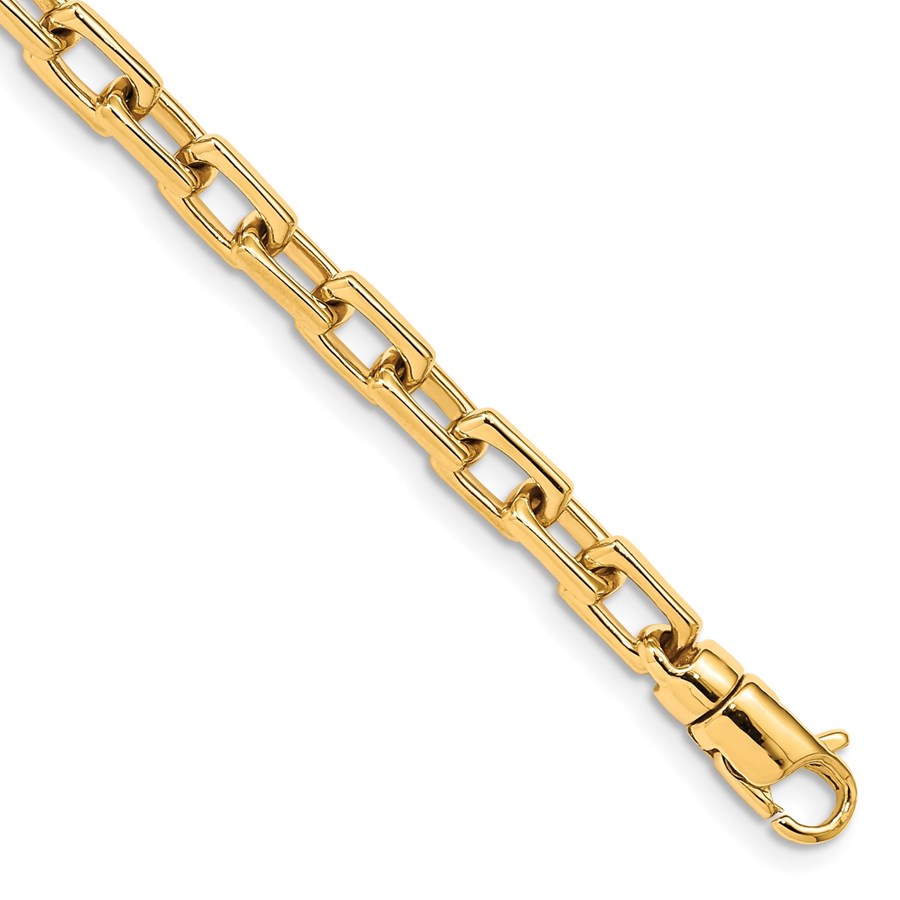 10K Yellow Gold 5mm Fancy Link Bracelet - 7 in.