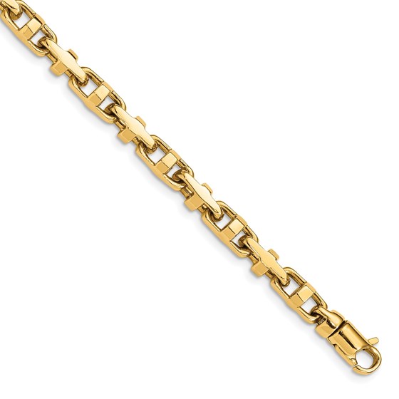 10K Yellow Gold 5mm Fancy Link Bracelet - 8.75 in.