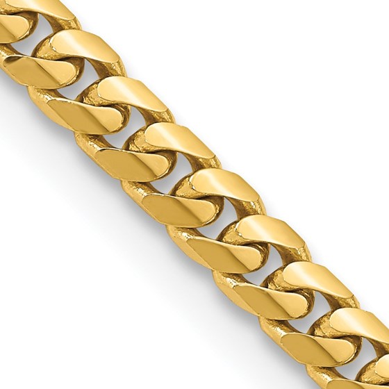 10K Yellow Gold 5mm Solid Miami Cuban Chain - 28 in. 10K Yellow Gold 5mm Solid Miami Cuban Chain - 28 in.