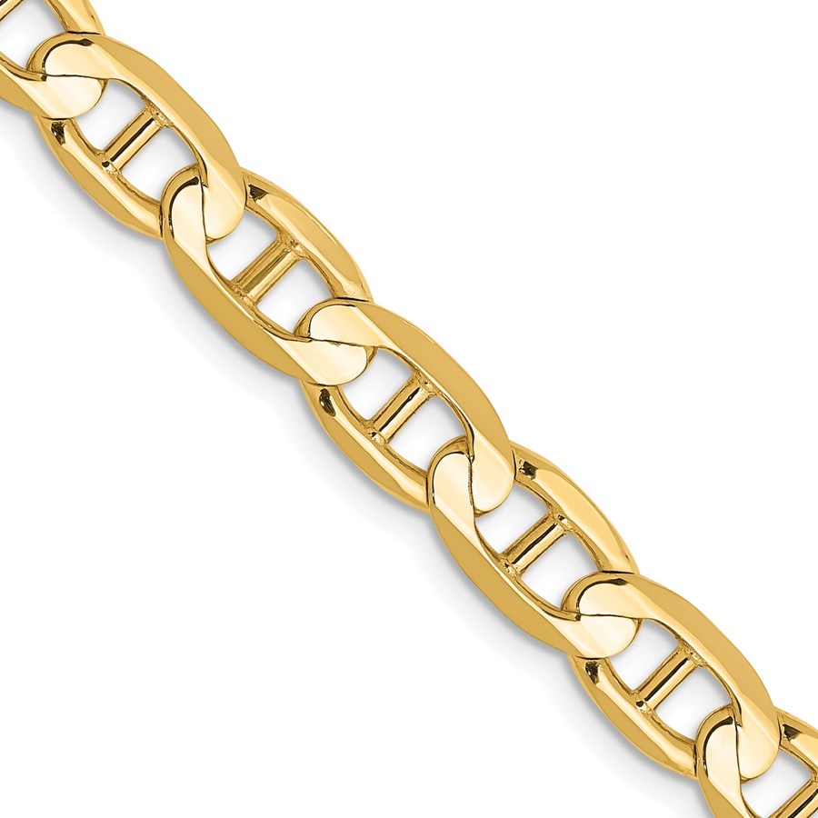 10K Yellow Gold 6.25mm Concave Anchor Chain - 26 in.