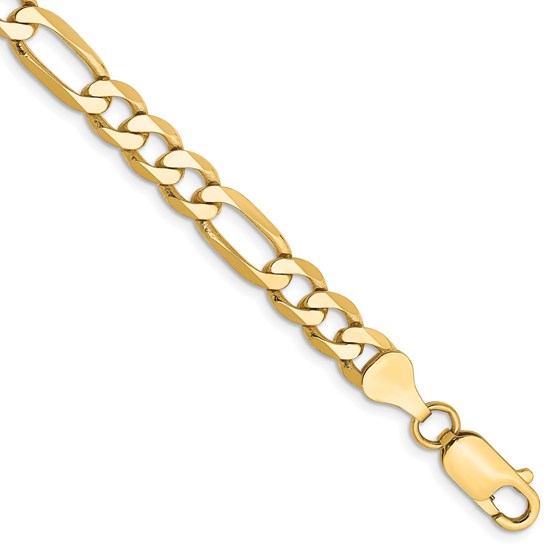 10K Yellow Gold 6.25mm Flat Figaro Chain - 9 in. 10K Yellow Gold 6.25mm Flat Figaro Chain - 9 in.