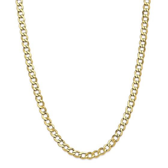 10k Yellow Gold 6.5 mm Semi-Solid Curb Link Chain - 22 in. 10k Yellow Gold 6.5 mm Semi-Solid Curb Link Chain - 22 in.