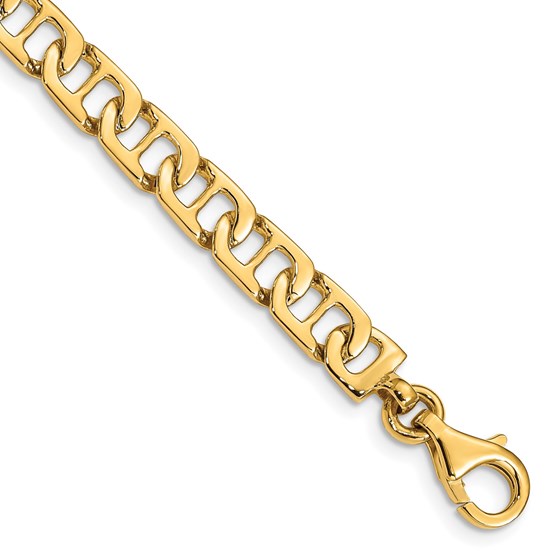 10K Yellow Gold 6.5mm Fancy Anchor Link Bracelet - 7 in. 10K Yellow Gold 6.5mm Fancy Anchor Link Bracelet - 7 in.