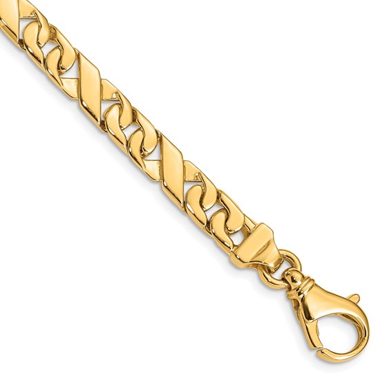 10K Yellow Gold 6.7mm Hand- Fancy Link Bracelet - 9 in. 10K Yellow Gold 6.7mm Hand- Fancy Link Bracelet - 9 in.