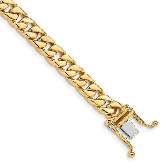 10K Yellow Gold 6.8mm Flat Beveled Curb Link Bracelet - 9 in. 10K Yellow Gold 6.8mm Flat Beveled Curb Link Bracelet - 9 in.