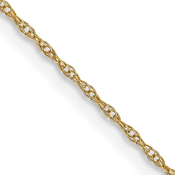 10K Yellow Gold .6 mm Carded Cable Rope Chain - 18 in. 10K Yellow Gold .6 mm Carded Cable Rope Chain - 18 in.