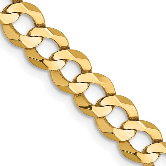 10K Yellow Gold 7.2mm Lightweight Flat Cuban Chain - 24 in. 10K Yellow Gold 7.2mm Lightweight Flat Cuban Chain - 24 in.