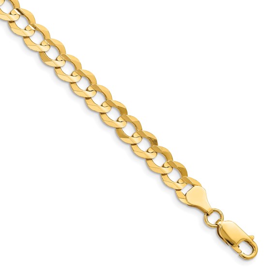 10K Yellow Gold 7.2mm Lightweight Flat Cuban Chain - 9 in. 10K Yellow Gold 7.2mm Lightweight Flat Cuban Chain - 9 in.