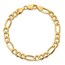 10K Yellow Gold 7.3mm Semi-Solid Figaro Chain - 9 in.