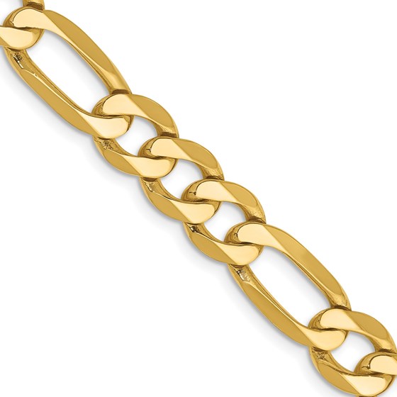 10K Yellow Gold 7.5mm Flat Figaro Chain - 24 in. 10K Yellow Gold 7.5mm Flat Figaro Chain - 24 in.
