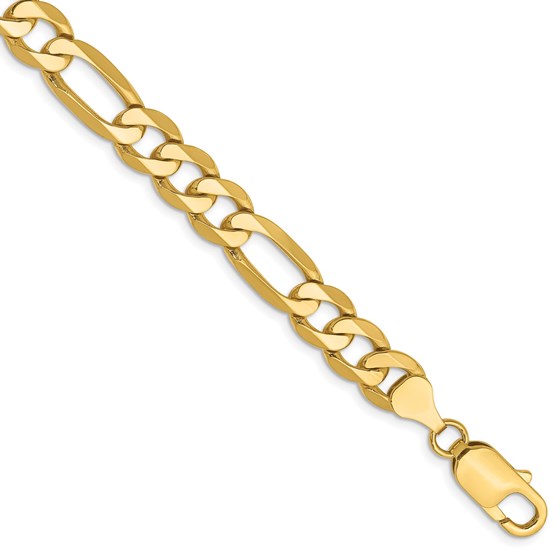 10K Yellow Gold 7.5mm Flat Figaro Chain - 8 in. 10K Yellow Gold 7.5mm Flat Figaro Chain - 8 in.