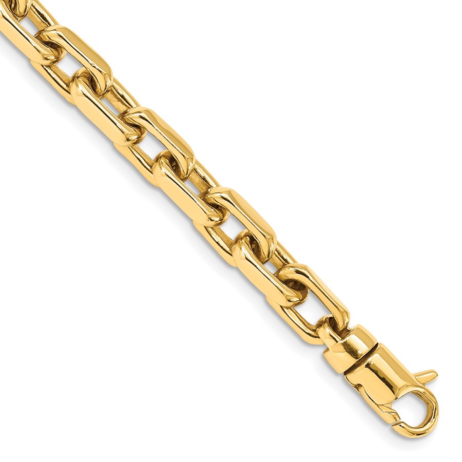 10K Yellow Gold 7mm Fancy Link Bracelet - 8.5 in.
