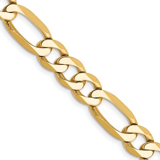 10K Yellow Gold 7mm Flat Figaro Chain - 7 in. 10K Yellow Gold 7mm Flat Figaro Chain - 7 in.