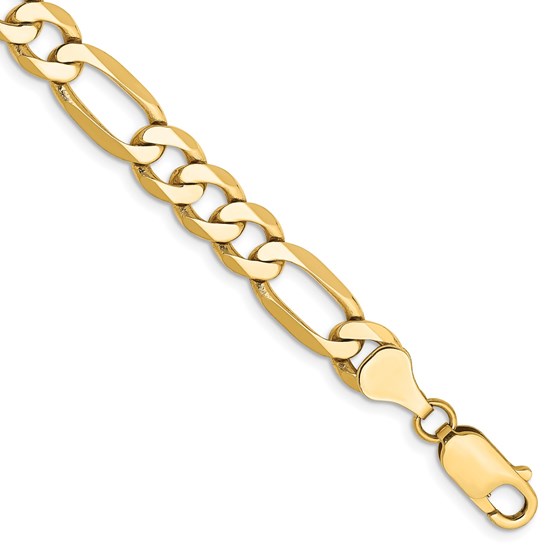 10K Yellow Gold 7mm Flat Figaro Chain - 9 in. 10K Yellow Gold 7mm Flat Figaro Chain - 9 in.