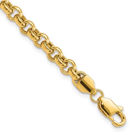 10K Yellow Gold 8.5in 5mm Fancy Rolo Link Bracelet - 8.5 in. 10K Yellow Gold 8.5in 5mm Fancy Rolo Link Bracelet - 8.5 in.