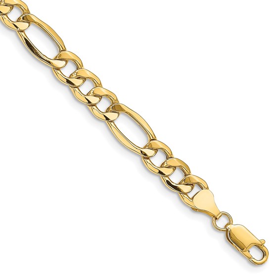 10K Yellow Gold 8.5mm Semi-Solid Figaro Chain - 7 in. 10K Yellow Gold 8.5mm Semi-Solid Figaro Chain - 7 in.