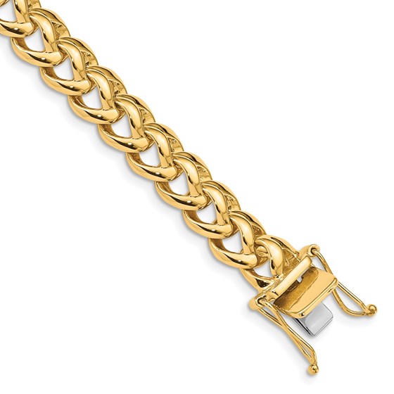 10K Yellow Gold 8.6mm Hand- Fancy Link Bracelet - 8 in. 10K Yellow Gold 8.6mm Hand- Fancy Link Bracelet - 8 in.