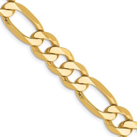 10K Yellow Gold 8.75mm Flat Figaro Chain - 20 in. 10K Yellow Gold 8.75mm Flat Figaro Chain - 20 in.