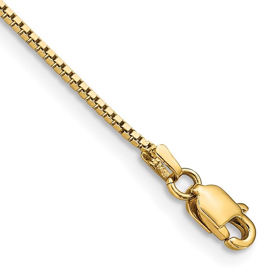 10K Yellow Gold .95mm Box Chain Anklet - 9 in. 10K Yellow Gold .95mm Box Chain Anklet - 9 in.