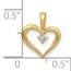 10K Yellow Gold AA .02ct. Diamond Heart Pendant