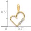 10K Yellow Gold AA 1/20ct. Diamond Heart Pendant