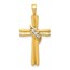 10K Yellow Gold AA Diamond Cross Pendant - 29 mm